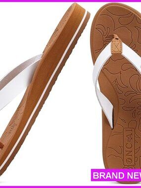 Arch Support Flip Flops Yoga Mat Footbed Orthotic Rubber Soles Summer Beach